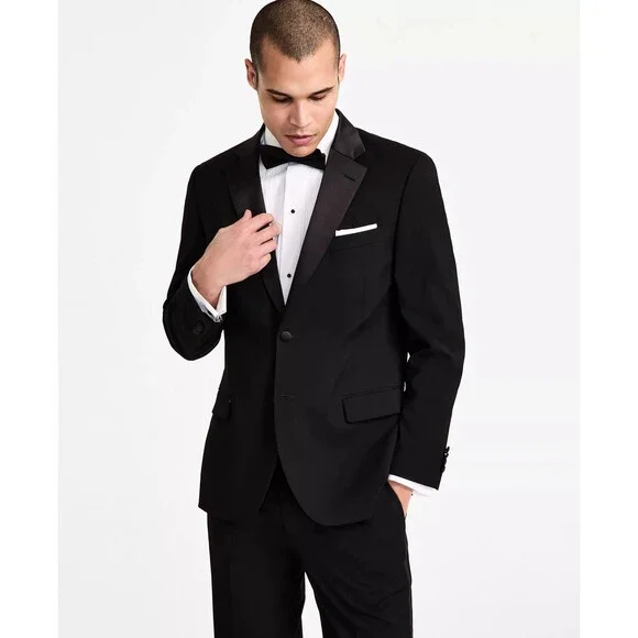 NAUTICA Tuxedo Suit Men's Size 40R 34W Black Modern Fit Stretch NWT $395 - Picture 4 of 15